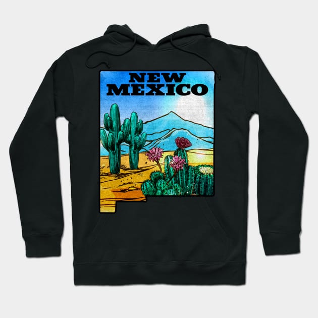 New Mexico Mountains Cactus Albuquerque Chihuahuan Desert Santa Fe Taos Roswell Carlsbad Caverns Hoodie by TravelTime